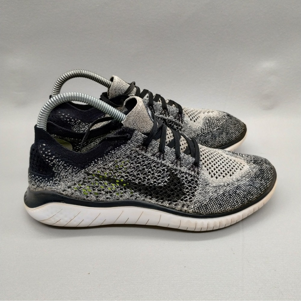 Nike Free RN Flyknit 2018 Mens Black White Oreo Running Shoes 942838-101